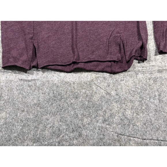 Nation LTD Womens Purple Crew Long Sleeve Pullover Cropped Shirt Top Sz M - Picture 3 of 9